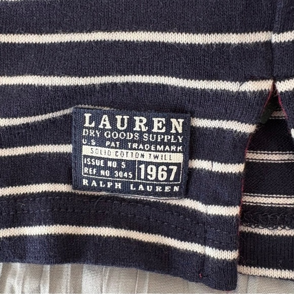 LRL Lauren Jeans Co Ralph Lauren Striped Navy Nautical 3/4 Sleeve Shirt Dress M - Picture 10 of 12